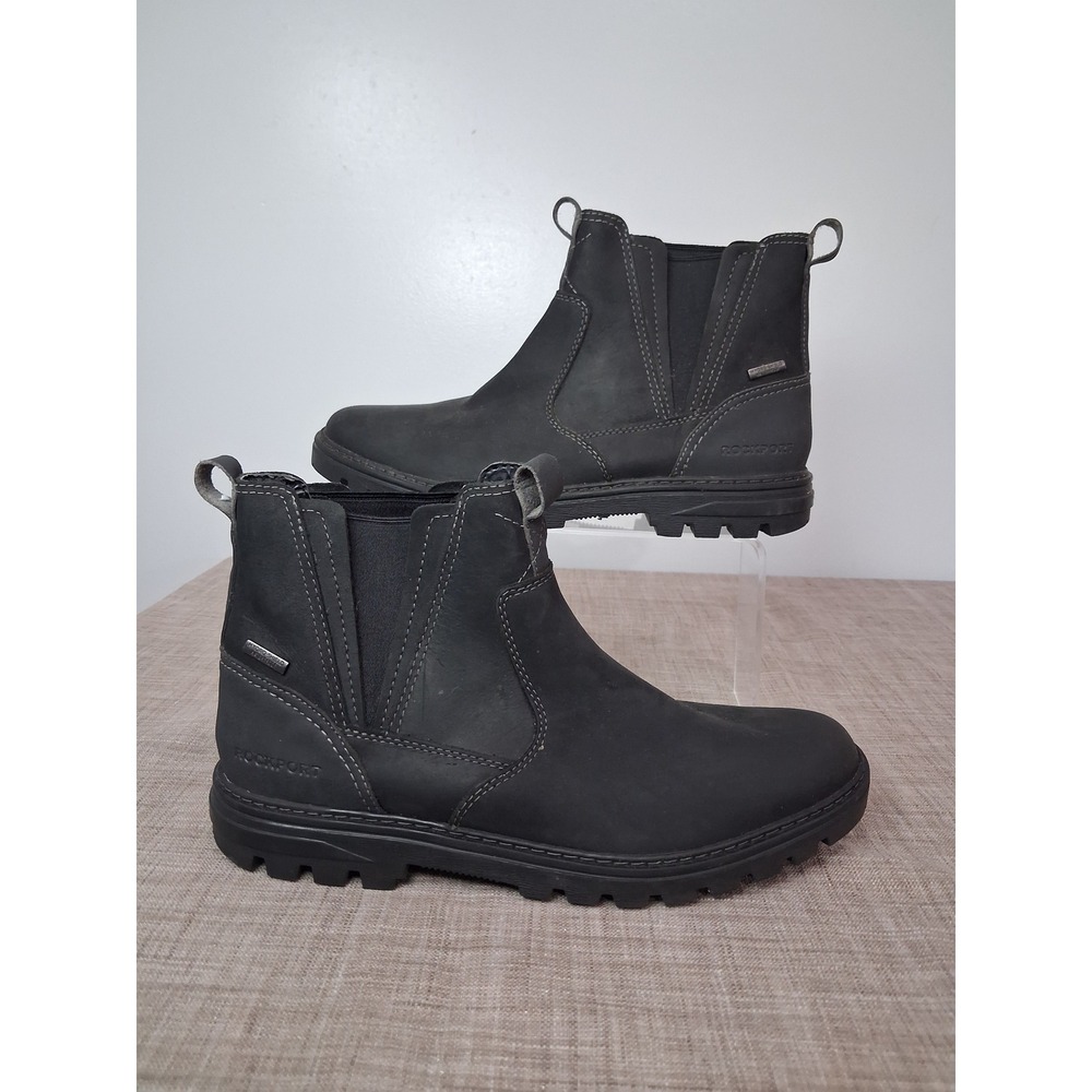 Rockport Weather or Not Chelsea Boots Mens 9.5 Black Leather Waterproof CI6830